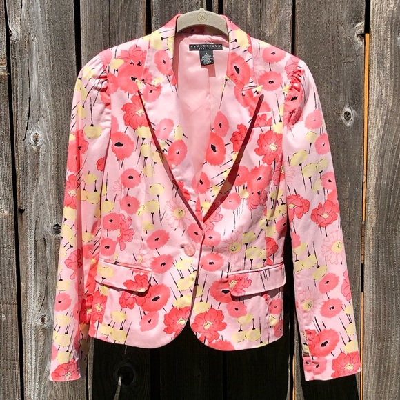 Apostrophe Stretch one button floral blazer size 4 - Picture 8 of 16